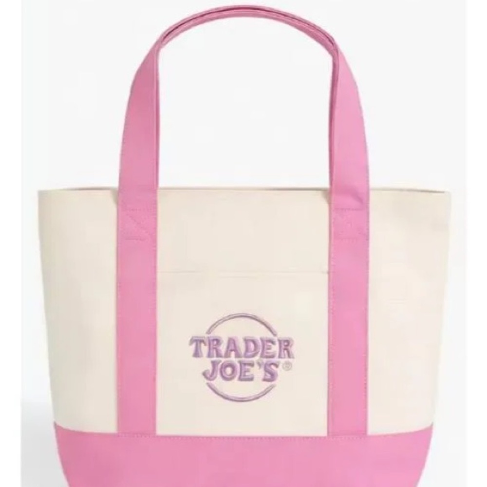 Trader Joe’s mini Pink & Cream Canvas Tote Bag